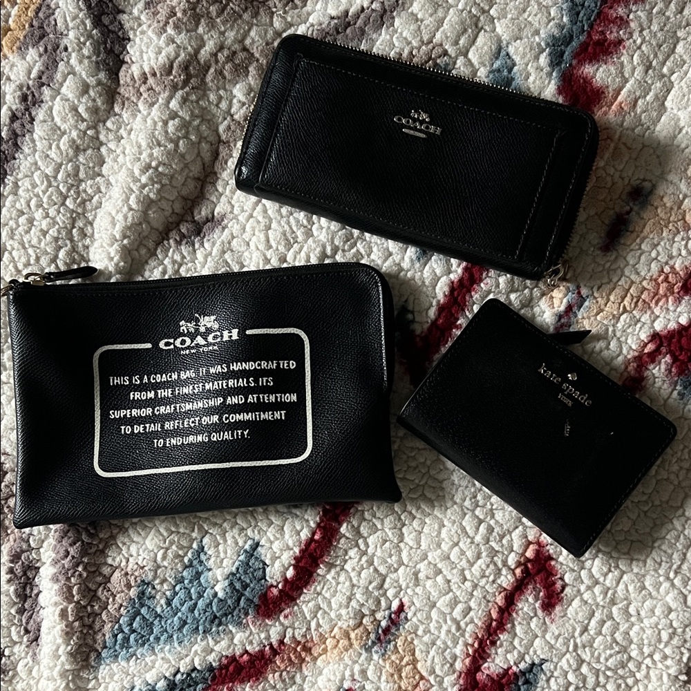 Coach/Kate spade Black Leather bundle